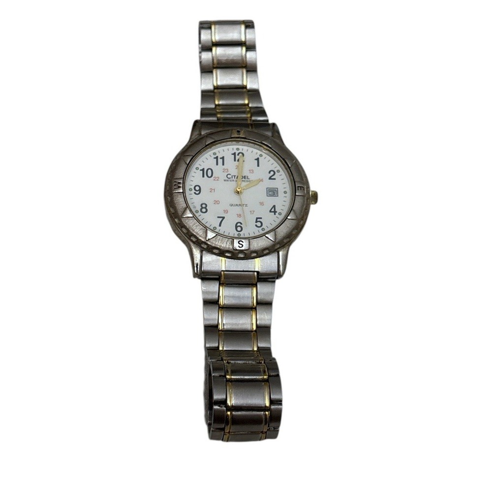 Vintage Citadel Water Resistant 30M Japan MOVT. Watch Men's Bezel Quartz Silver